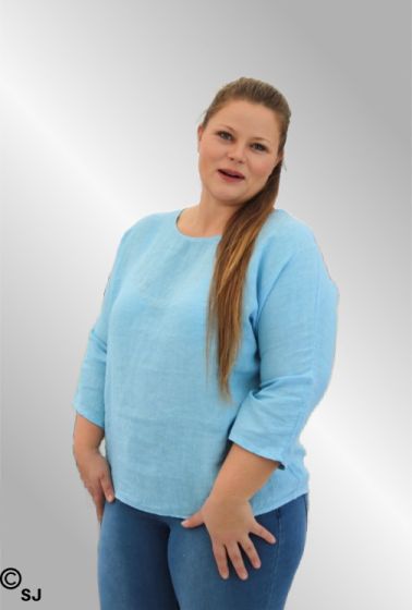 Lyseblå hør bluse, Sannie