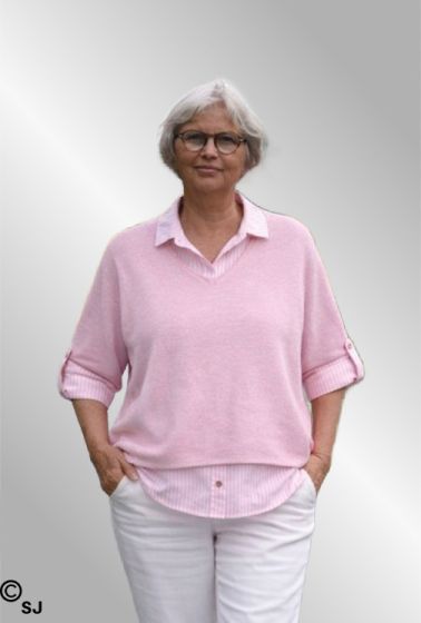 Rosa 2 delt sæt, skjorte og stik, Cathrin