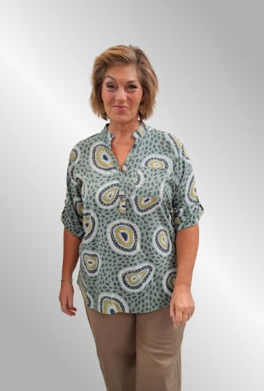 Grøn bluse med mønster, Cbelle Paris