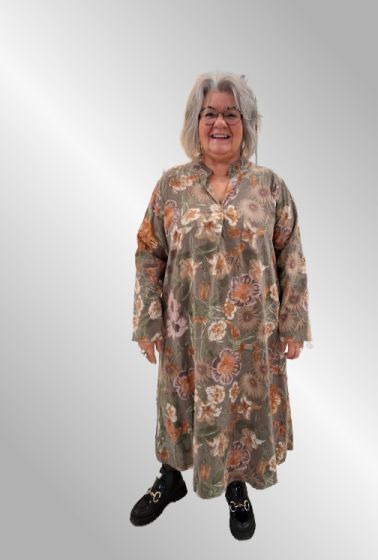 Beige maxi fløjls kjole, Spri IT 0325