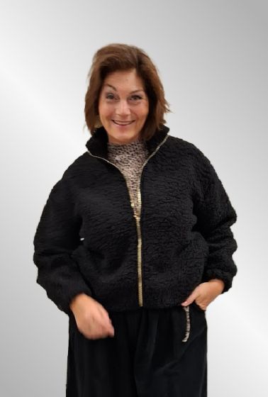 Sort teddyjakke / cardigan, F2570125192