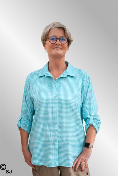 Turkis ternet bomulds skjorte Cath. 880