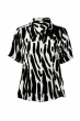 Sort hvid printet skjorte, G254003