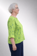 Lime fløjlsbluse med print, 9f3819