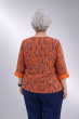 Orange fløjlsbluse med print, 9f3819