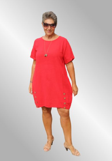 Ensfarvet rød sommerkjole, Poula