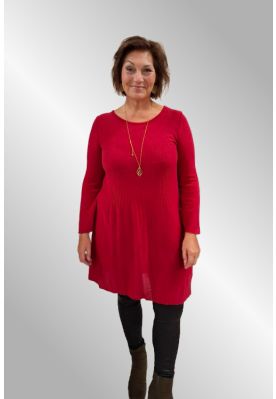 Rød tunika, viskose / uld Marta 20270
