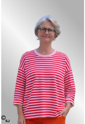 Rosa rød stribet T-Shirt, 20334