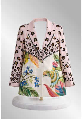Rosa blazer med print, 23982