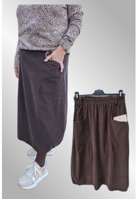 Brun fløjls nederdel, 242513V