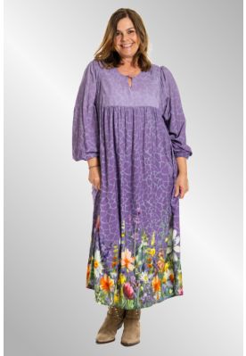 Lilla kjole med blomsterprint, G251025