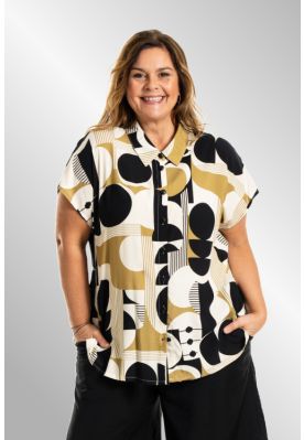 Viskose skjorte med grafisk print, G254063