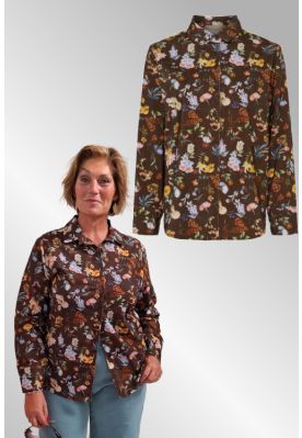Fløjls skjorte med print, Marta 258042