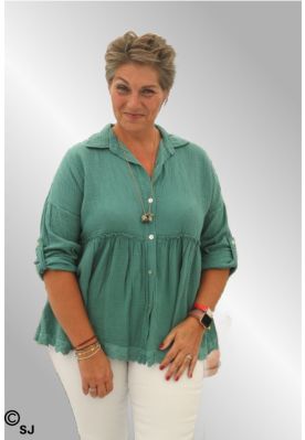 Grøn bomulds skjorte/tunika, Fengo Inge 2684
