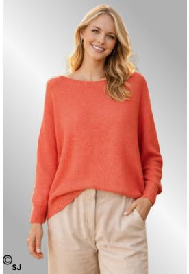 Orange bomulds strik bluse, Cath 2705