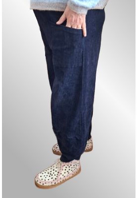 Navy fløjlsbuks 50327