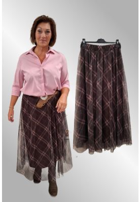 Brun ternet tyls nederdel, 30840