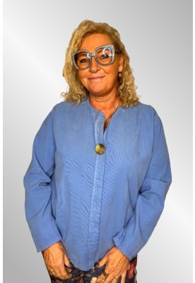 Blå fløjls bluse, 37023