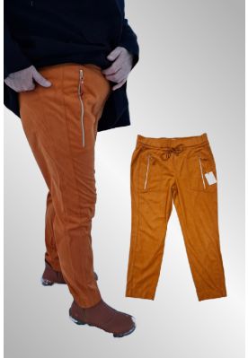 Gylden pants i ruskindslook, Bonny 373358