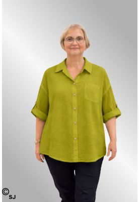 Oliven grøn bomulds skjorte i ble kvalitet, 55032