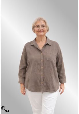 Natur farvet bomulds skjorte i ble kvalitet, 55032