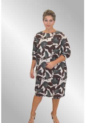 Printkjole sort / brun Noen, 8848