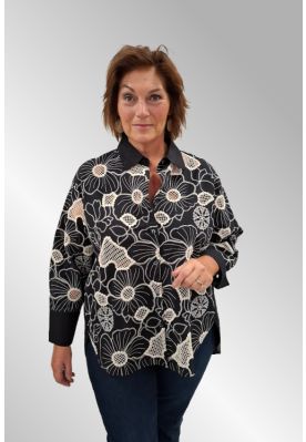 Sort skjorte med broderi, 90011/7