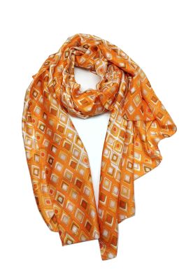 Tørklæde, Harlekin, orange combi 2223