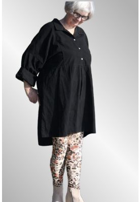 Sort fløjls tunika, 21ax, Anna Bell