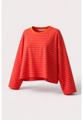 Orange lilla stribet Sweet shirt 20334