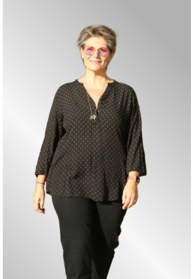 Bibi Chris shirt, sort med gul