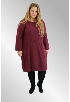 Vinrød hør kjole Ohera Janne K, 02057