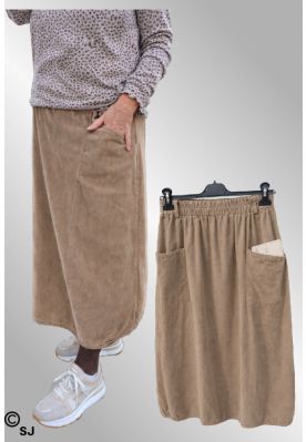 Sandfarvet fløjlsnederdel, 242513V