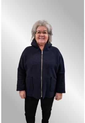 Blå uldfliis jakke, Ulla 8933