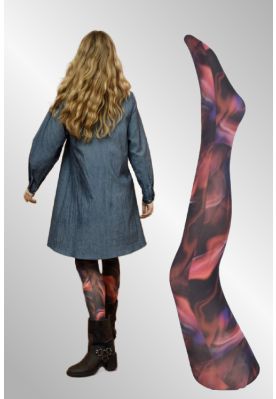 Alma Tights, Blurry red, Black Color