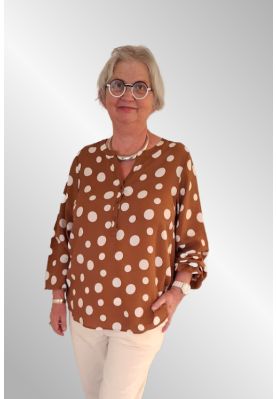 Lys brun prikket skjorte, W10646