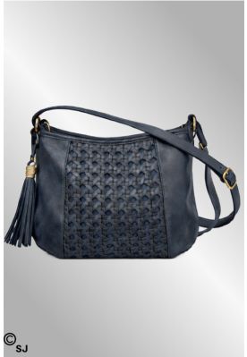 Blå skulder taske med flet, MD2082