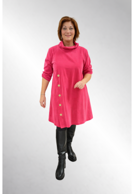 Pink fløjlskjole med ståkrave. 9F3522