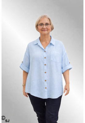 Lys blå bomulds skjorte i ble kvalitet, 55032