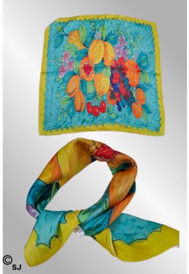 Firkantet tørklæde, multi color 70855