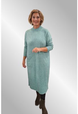 Mintgrøn meleret strik kjole, FM93
