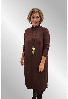 Brun strik kjole, FM93