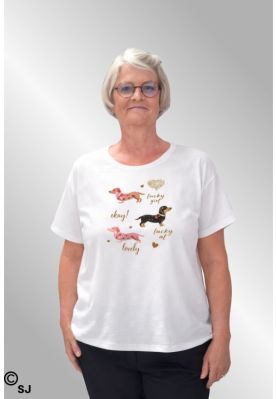 Hvid T-Shirt med gravhunde, Azara