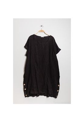 Ensfarvet sort hør kjole, Petrine