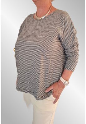 T-Shirt med 3/4 ærme, Hylke, stribe