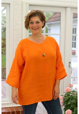 Orange hør bluse, Sannie