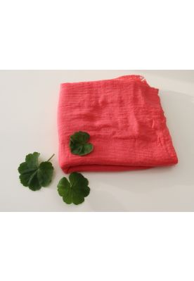 Tørklæde, ensfarvet mørk koral