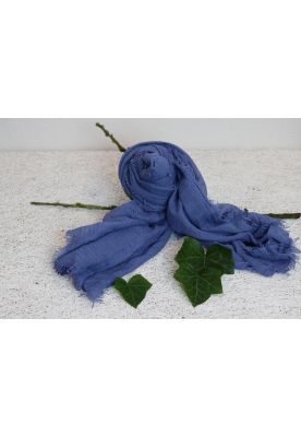 Tørklæde, ensfarvet,  mellem blå