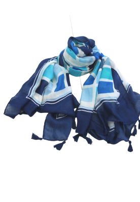 Tørklæde, blå tern 3035