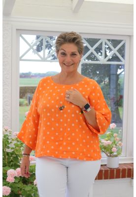 Orange prikket hørbluse, Sandmar 8288